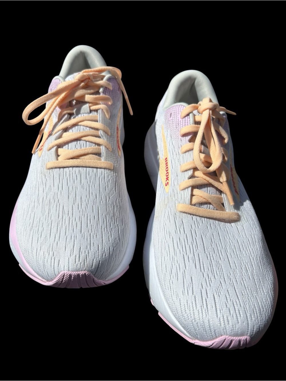 Brooks Running Shoes in Light Gray with Peach Accents